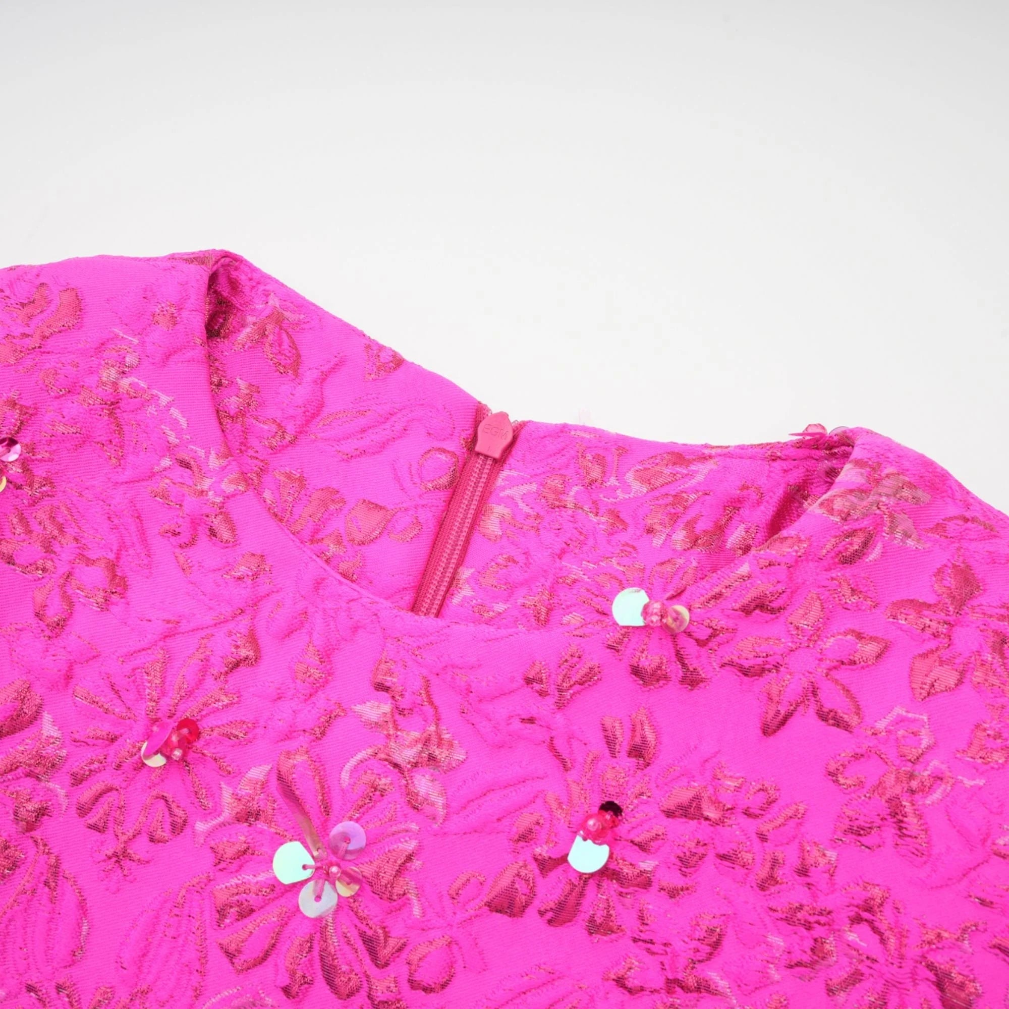 Astrid Elegantes Jacquard-Minikleid Rosa