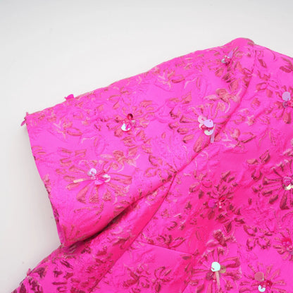 Vestido Mini Astrid Elegante de Jacquard en Rosa