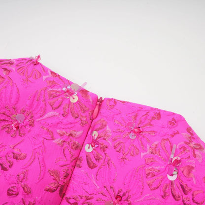 Vestido Mini Astrid Elegante de Jacquard en Rosa