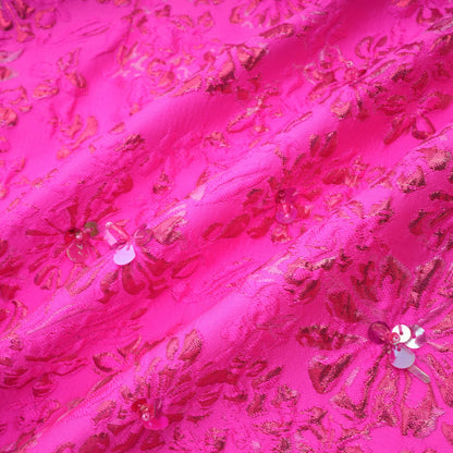 Vestido Mini Astrid Elegante de Jacquard en Rosa