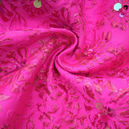 Vestido Mini Astrid Elegante de Jacquard en Rosa