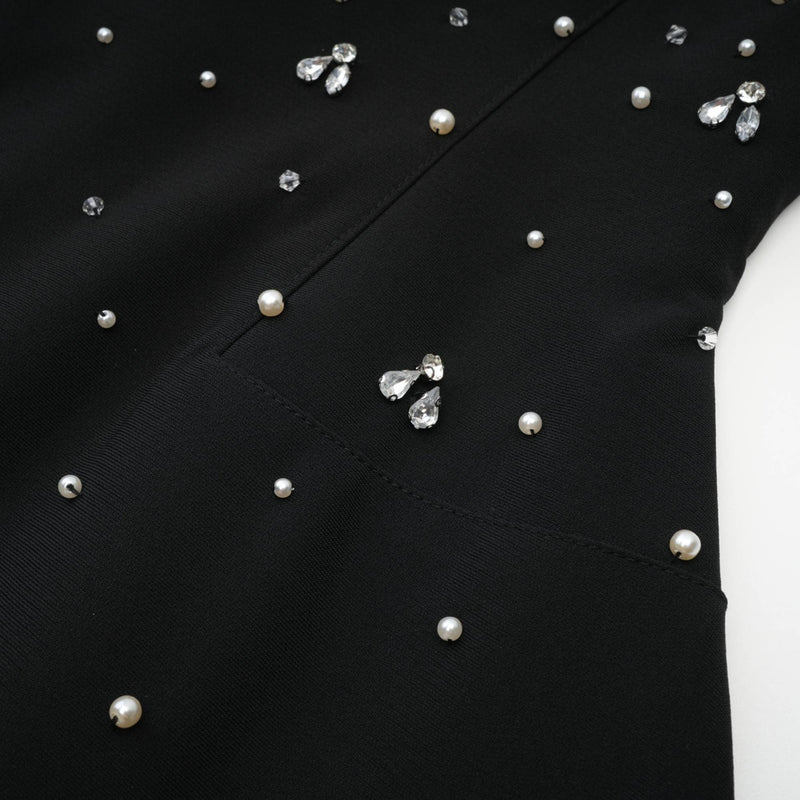 Vestido Mini Melisande Negro con Cristales